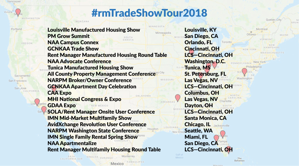 rm Trade Show Tour 2018 Map