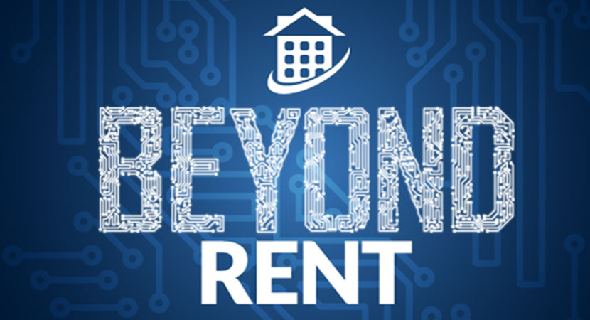 Beyond Rent written in white text over a blue background