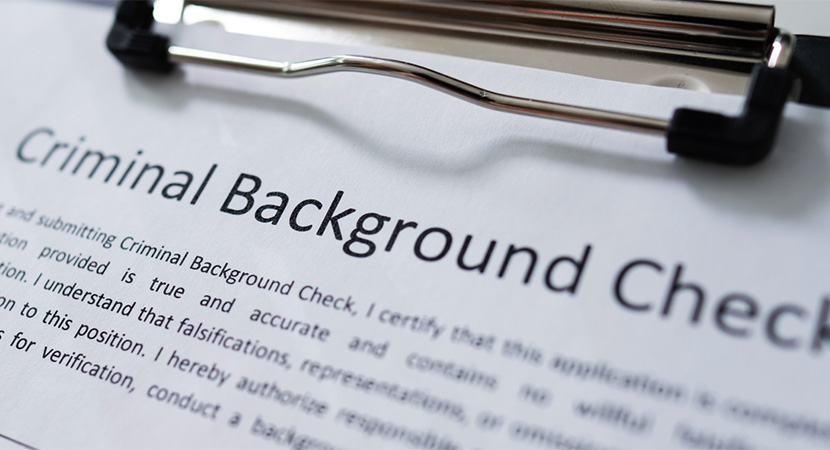 Criminal background check document